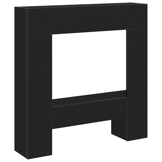 vidaXL Γύρος τζακιού Μαύρη βελανιδιά 81x18x82 cm Ξύλινη κατασκευή