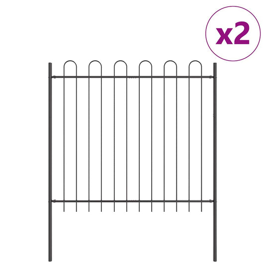 vidaXL Φράχτης Κήπου BOXTEL 2 τμχ. 3,4 x 1,5 μ Ατσάλι με Πούδρα Γκρι