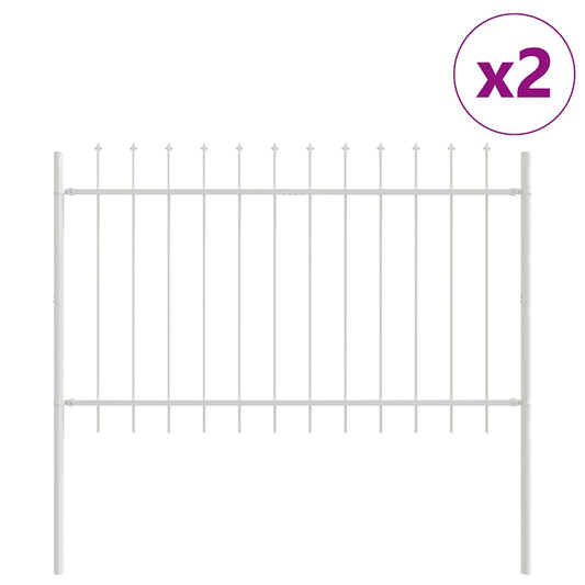 vidaXL Φράχτης Κήπου με Μυτερή Κορυφή - Λευκό, 3.4x0.8μ Χάλυβας