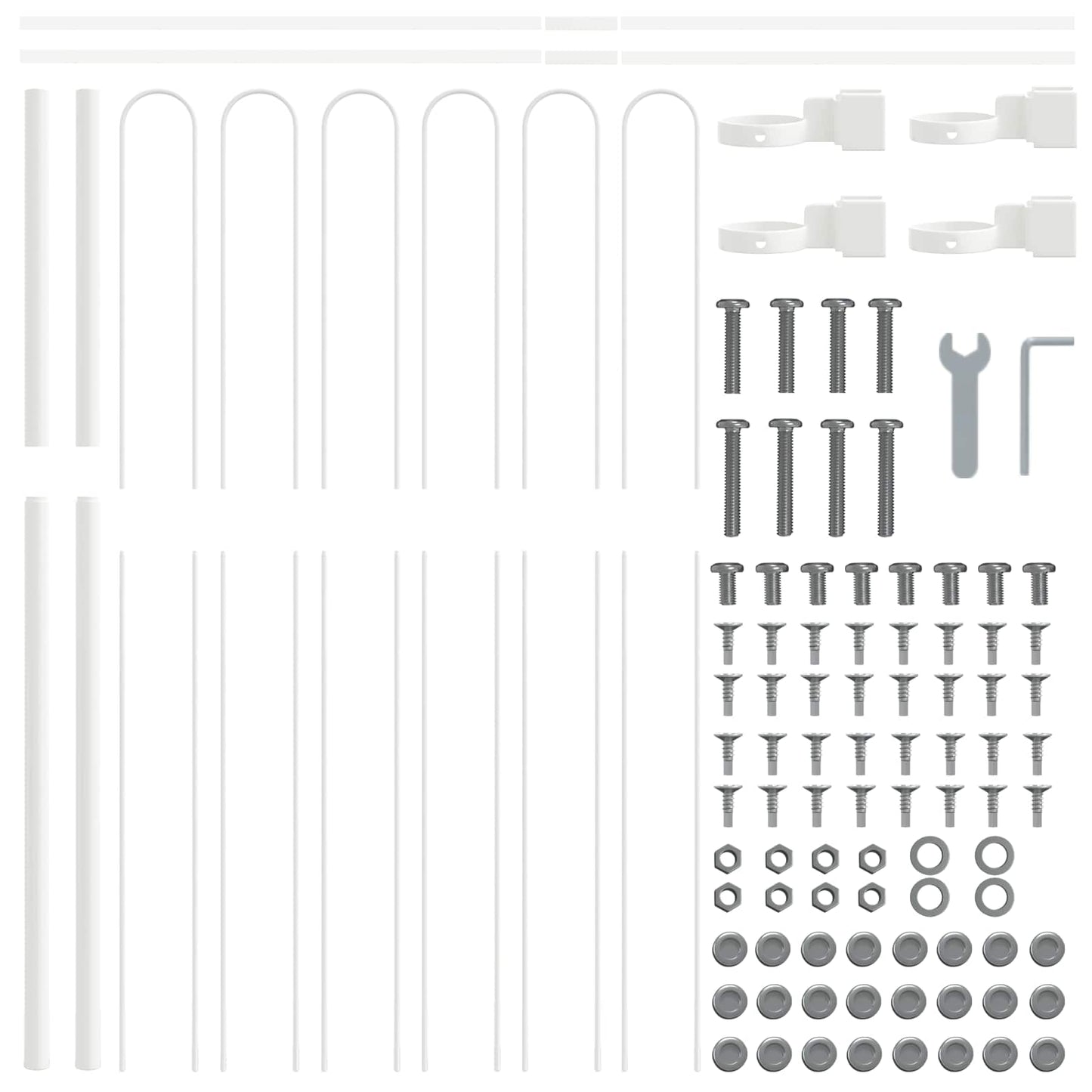 vidaXL Φράχτης Κήπου Λευκό 3.4 x 1 μ Ατσάλι με Επικάλυψη Πούδρας
