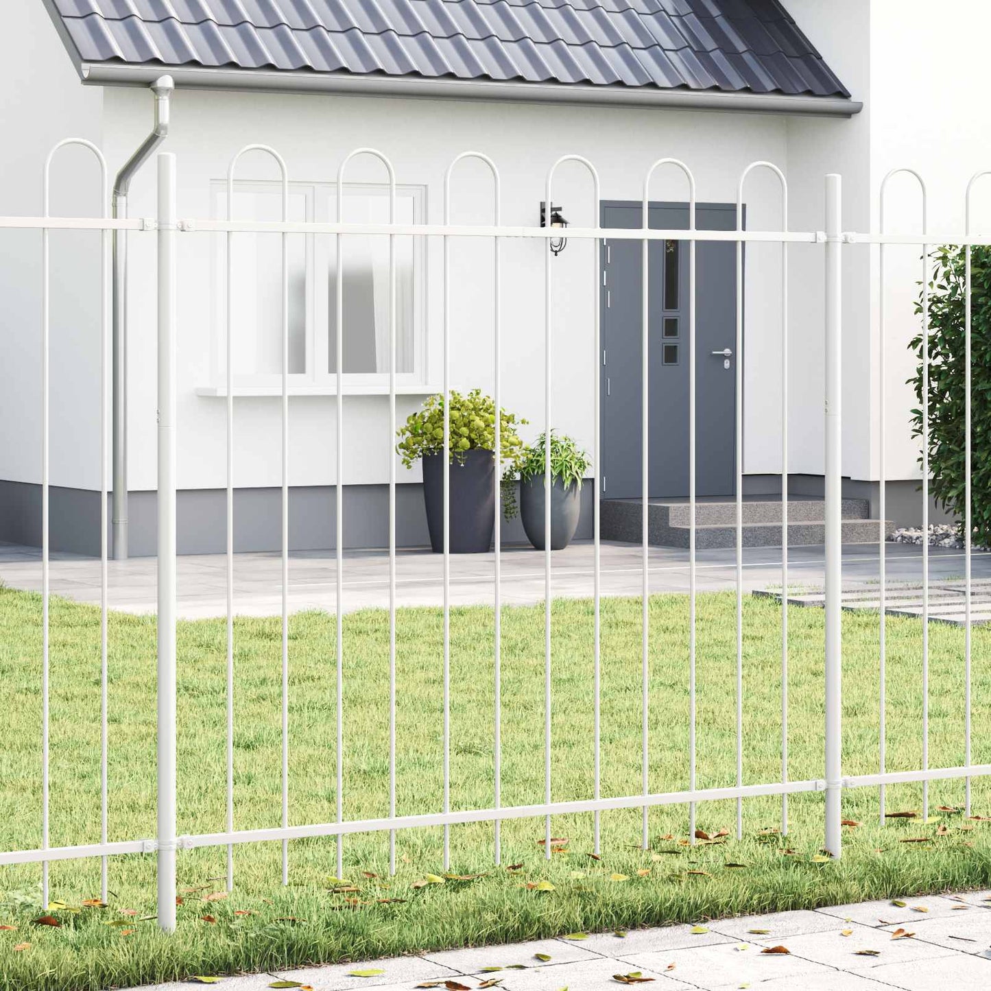 vidaXL Φράχτης Κήπου BOXTEL 3 pcs 5,1 x 1,5 μ Ατσάλι με Πούδρα Λευκό