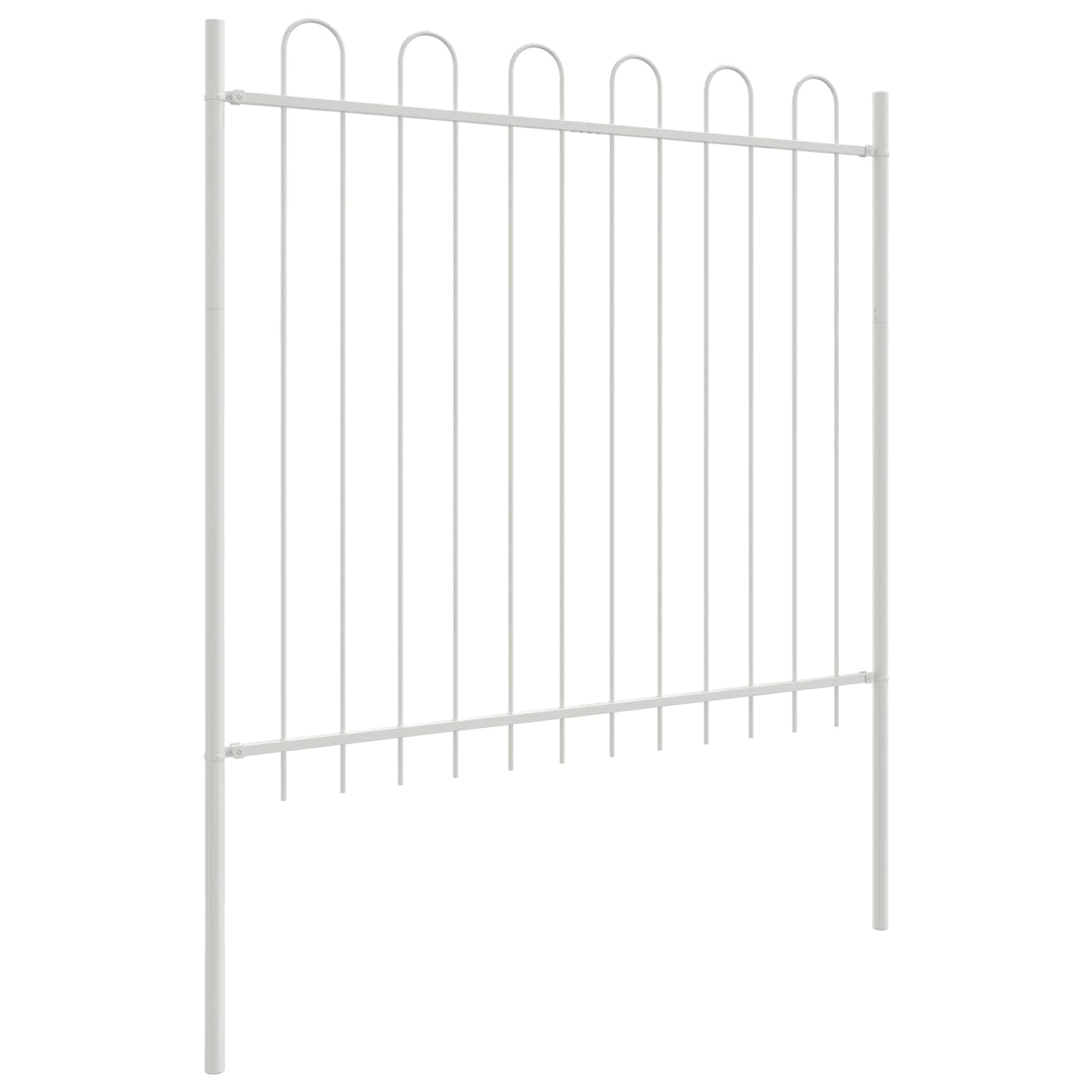 vidaXL Φράχτης Κήπου BOXTEL 4 pcs 6,8 x 0,8 μ Ατσάλι με Πούδρα Λευκό
