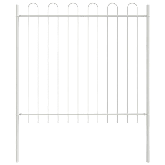 vidaXL Φράχτης Κήπου Λευκό 6.8 x 1 μ Ατσάλι με Επικάλυψη Πούδρας