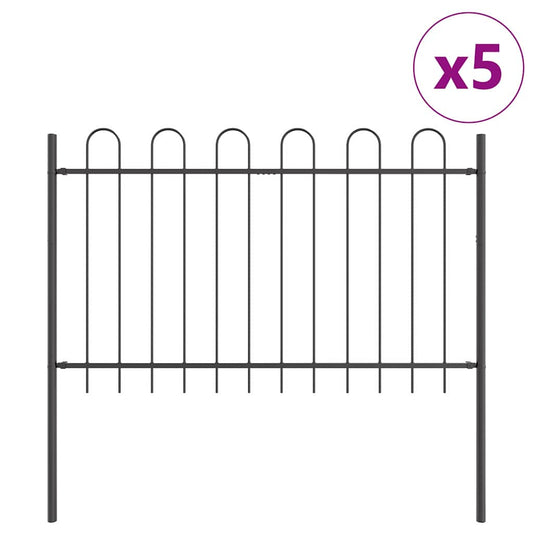 vidaXL Γκρι Φράχτης Κήπου με Καπάκι 8.5x0.8 μ Χάλυβας