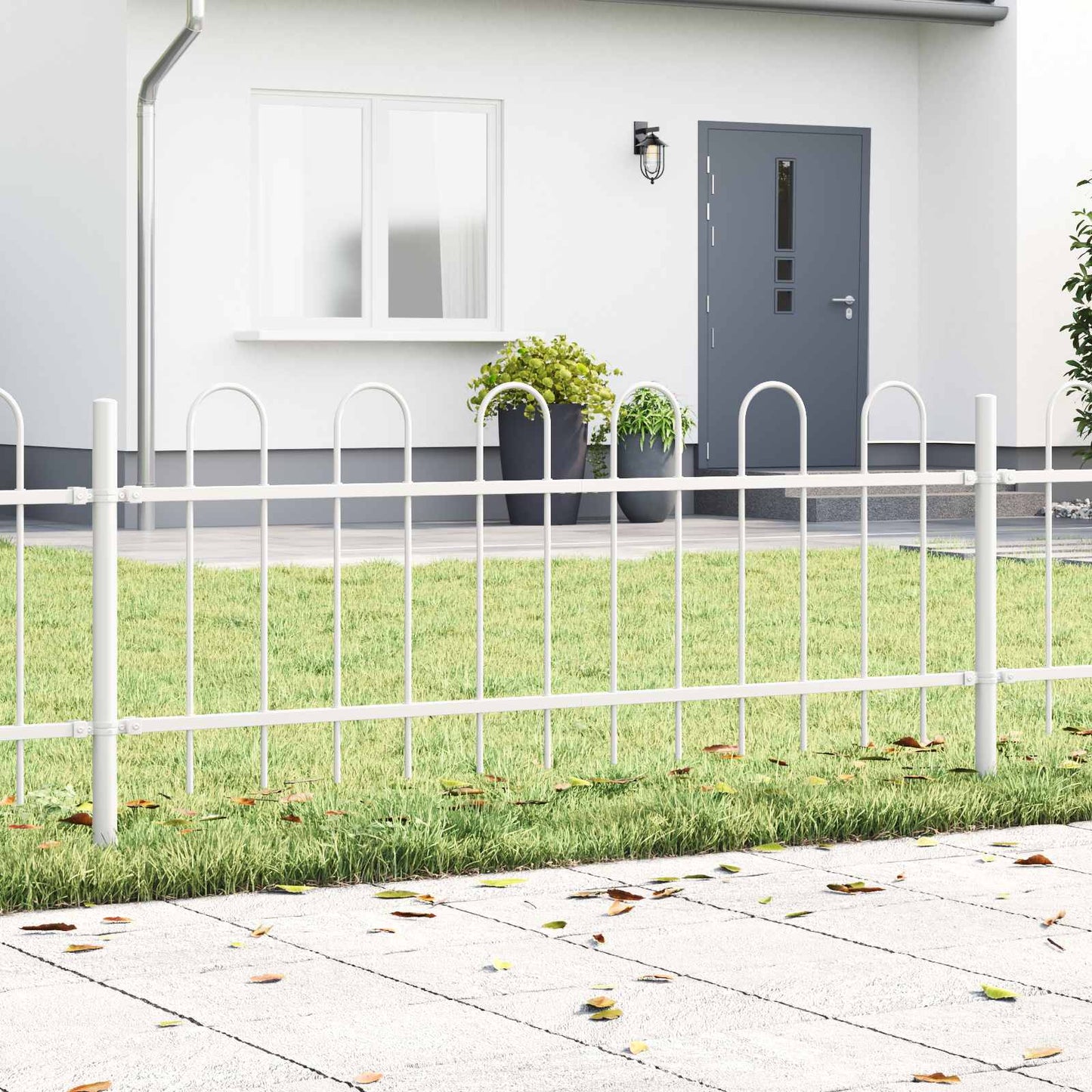 vidaXL Φράχτης Κήπου BOXTEL 5 pcs 8,5 x 0,6 μ Ατσάλι με Πούδρα Λευκό
