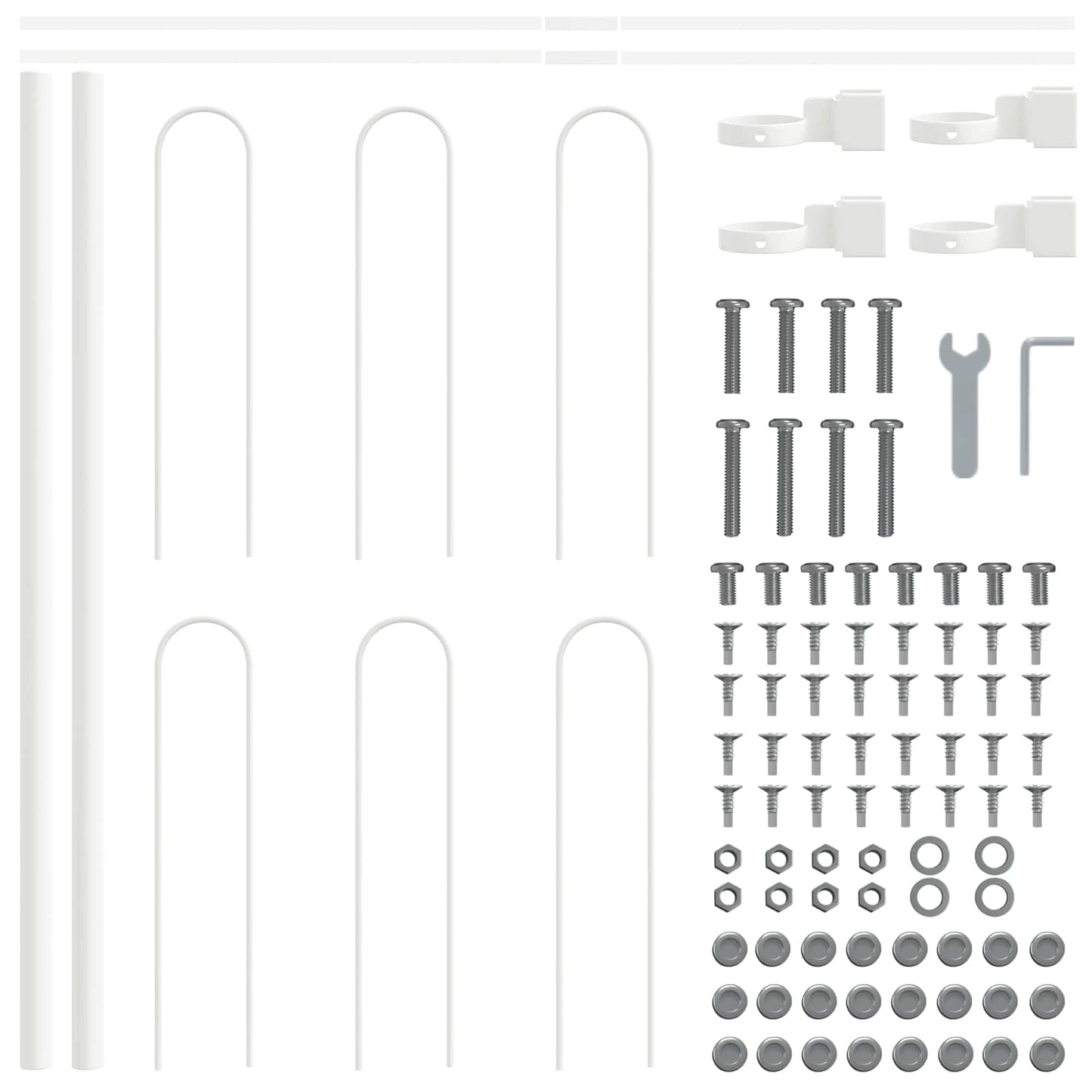 vidaXL Φράχτης Κήπου BOXTEL 5 pcs 8,5 x 0,6 μ Ατσάλι με Πούδρα Λευκό