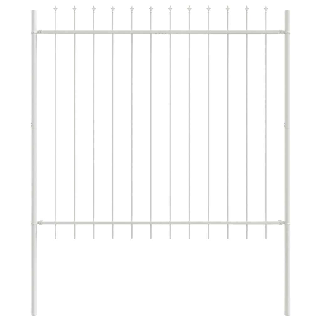vidaXL Φράχτης Κήπου 6 pcs Λευκό 10,2 x 1,5 μ Ατσάλι με Πούδρα