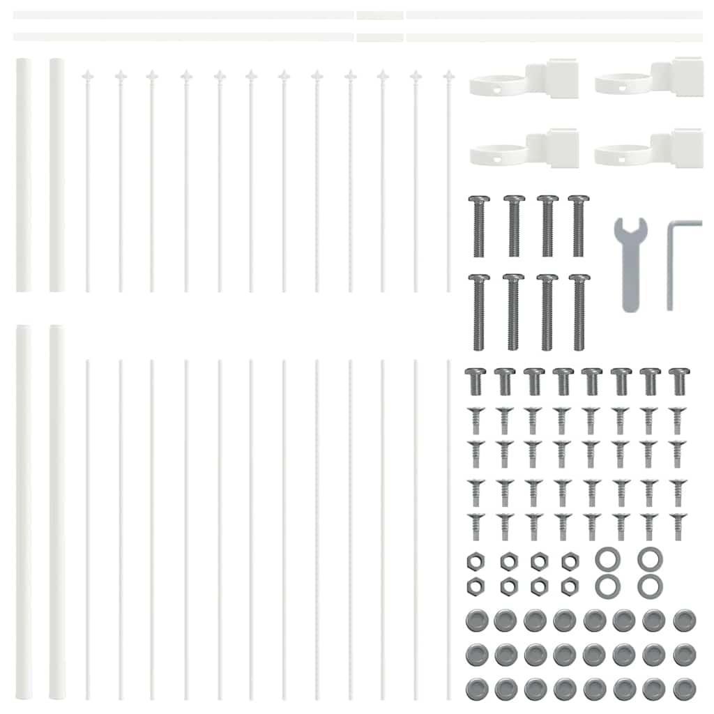 vidaXL Φράχτης Κήπου 6 pcs Λευκό 10,2 x 1,5 μ Ατσάλι με Πούδρα