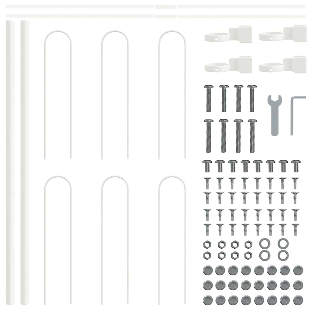 vidaXL Φράχτης Κήπου Λευκό 10.2 x 0.6 μ Ατσάλι με Επικάλυψη Πούδρας