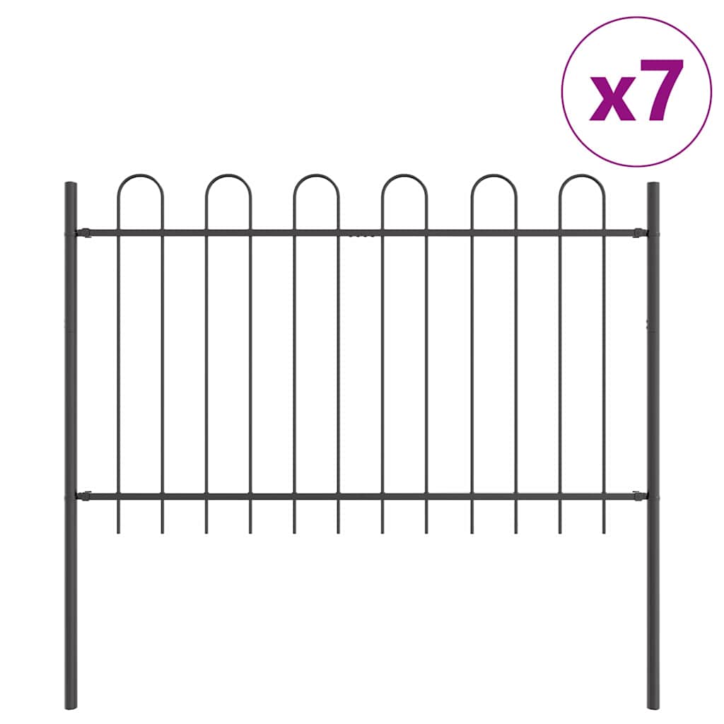 vidaXL Φράχτης Κήπου BOXTEL 7 τμχ. 11,9 x 1 μ Ατσάλι με Πούδρα Γκρι