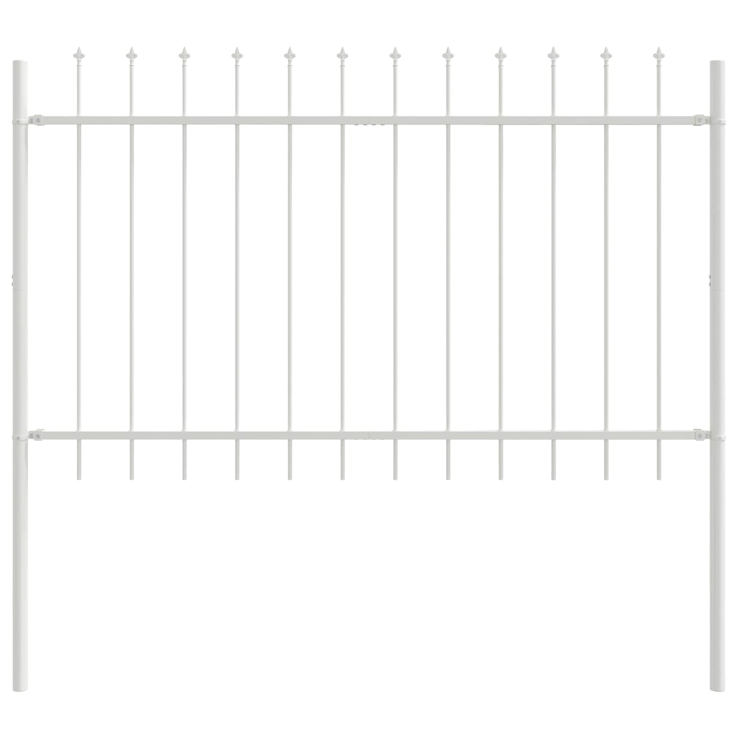 vidaXL Φράχτης Κήπου 7 pcs Λευκό 11,9 x 1,2 μ Ατσάλι με Πούδρα