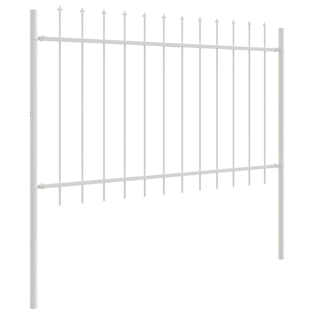 vidaXL Φράχτης Κήπου 8 pcs Λευκό 13,6 x 1,2 μ Ατσάλι με Πούδρα