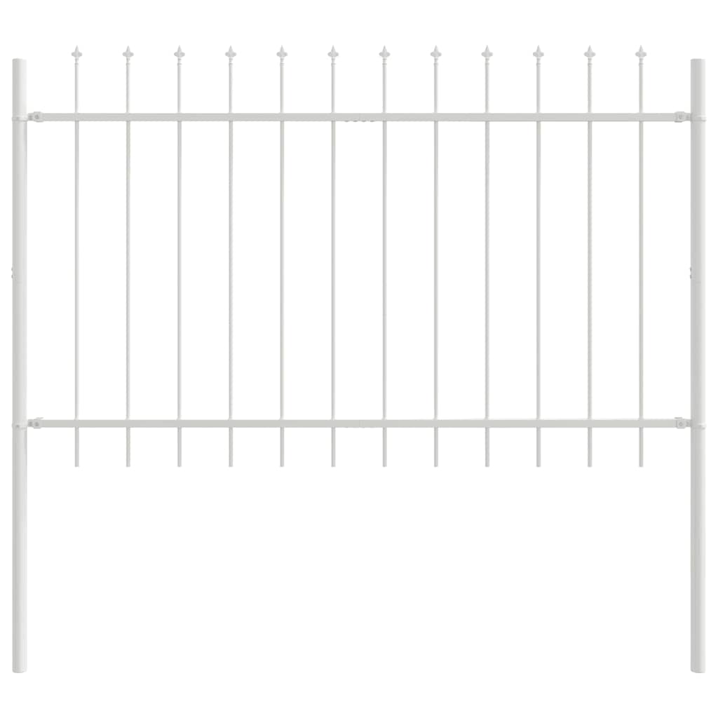 vidaXL Φράχτης Κήπου 8 pcs Λευκό 13,6 x 1,2 μ Ατσάλι με Πούδρα