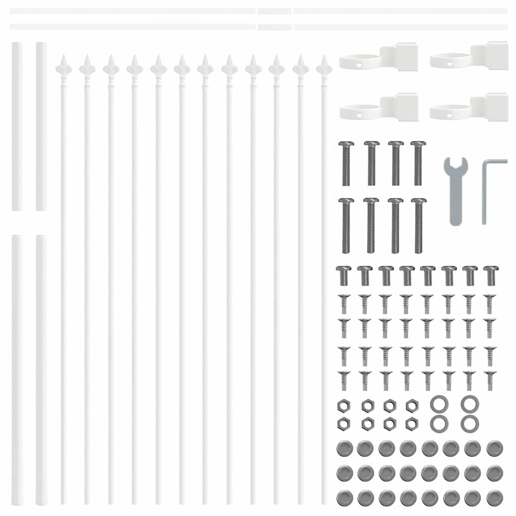 vidaXL Φράχτης Κήπου 8 pcs Λευκό 13,6 x 1,2 μ Ατσάλι με Πούδρα