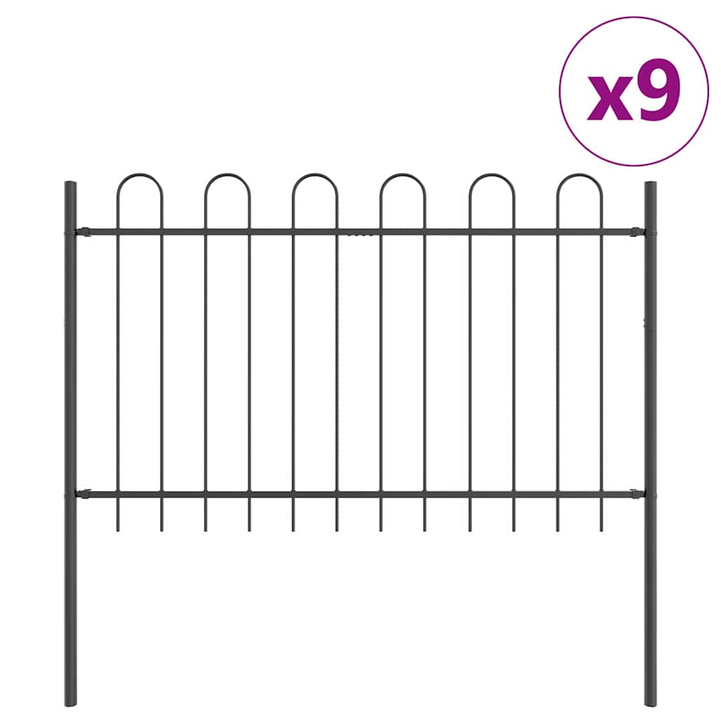 vidaXL Φράχτης Κήπου BOXTEL 9 τμχ. 15,3 x 1,2 μ Ατσάλι με Πούδρα Γκρι