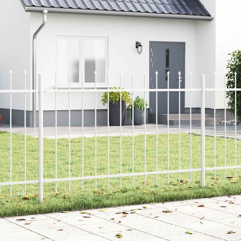 vidaXL Φράχτης Κήπου 9 pcs Λευκό 15,3 x 1,2 μ Ατσάλι με Πούδρα