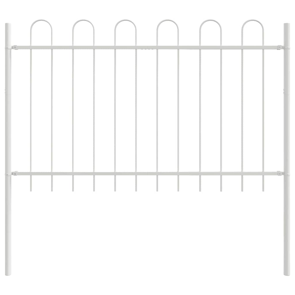 vidaXL Φράχτης Κήπου Λευκό 15.3 x 1 μ Ατσάλι με Επικάλυψη Πούδρας