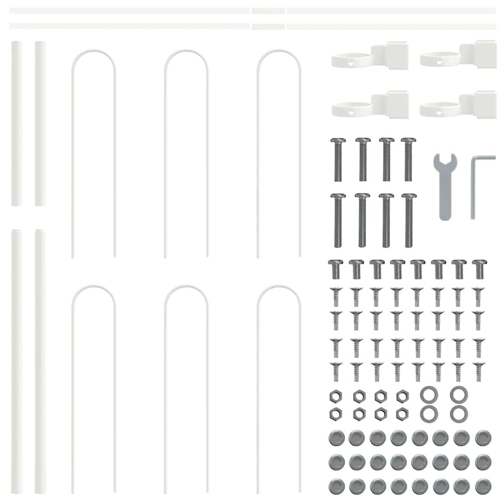 vidaXL Φράχτης Κήπου Λευκό 15.3 x 1 μ Ατσάλι με Επικάλυψη Πούδρας