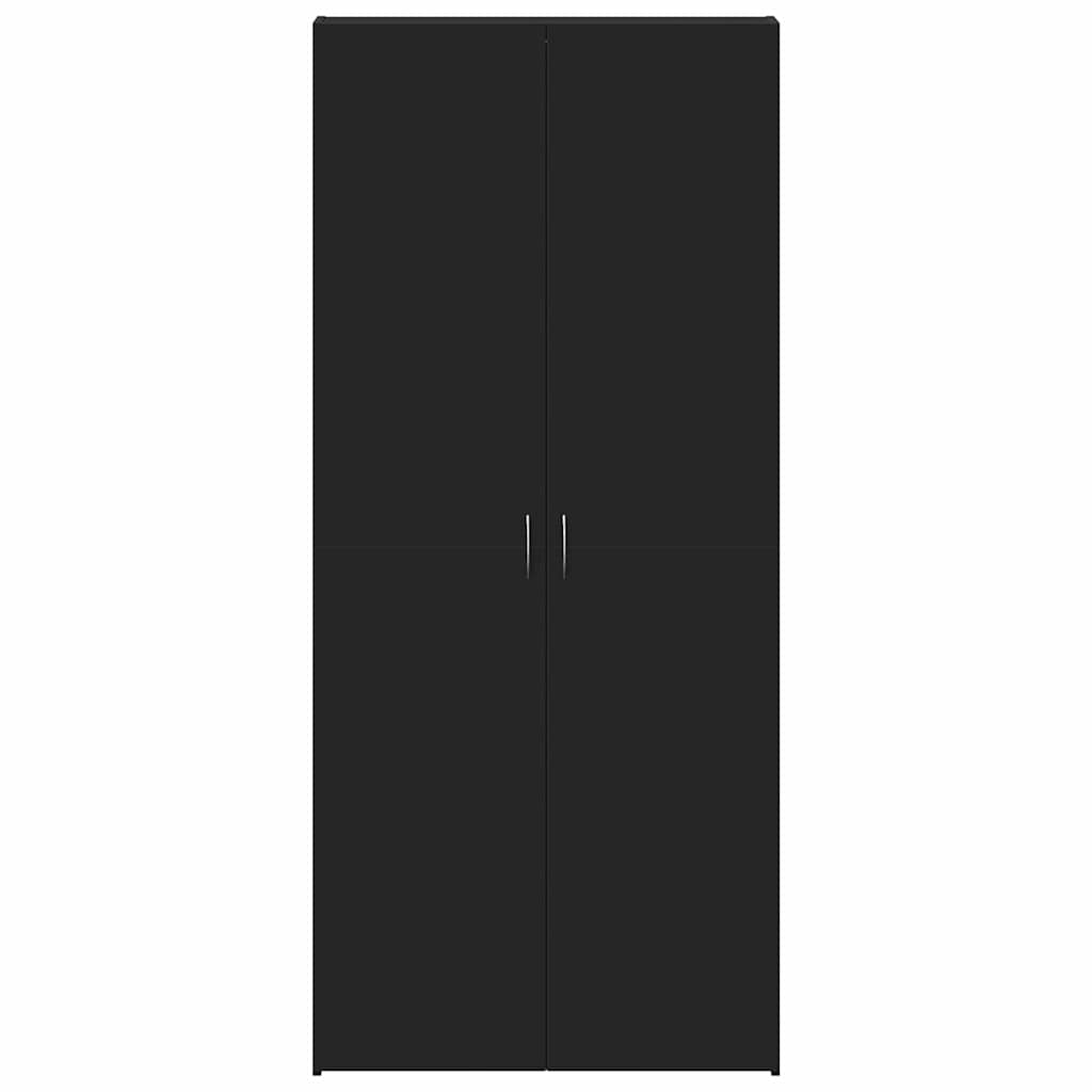 vidaXL Ντουλάπα Παπουτσιών Μαύρο 80 x 35.5 x 180 εκ Επεξεργασμένο ξύλο