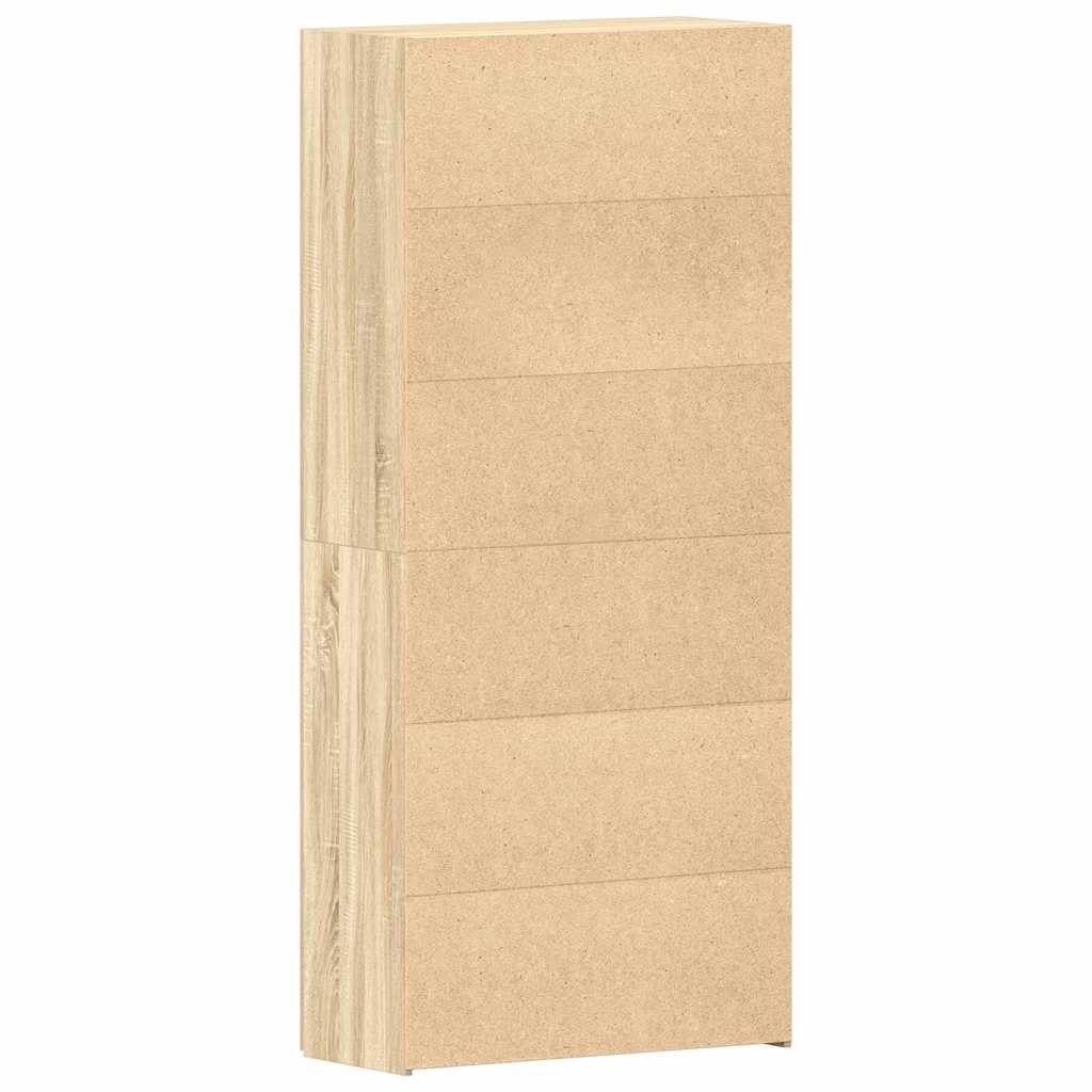 vidaXL Ντουλάπα Παπουτσιών Καφέ 80 x 35.5 x 180 εκ Επεξεργασμένο ξύλο