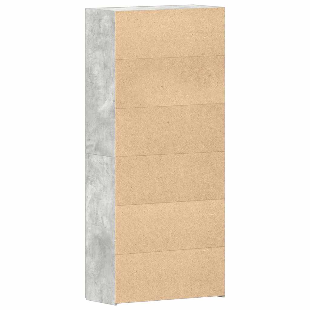 vidaXL Ντουλάπα Παπουτσιών Γκρι 80 x 35.5 x 180 εκ Επεξεργασμένο ξύλο