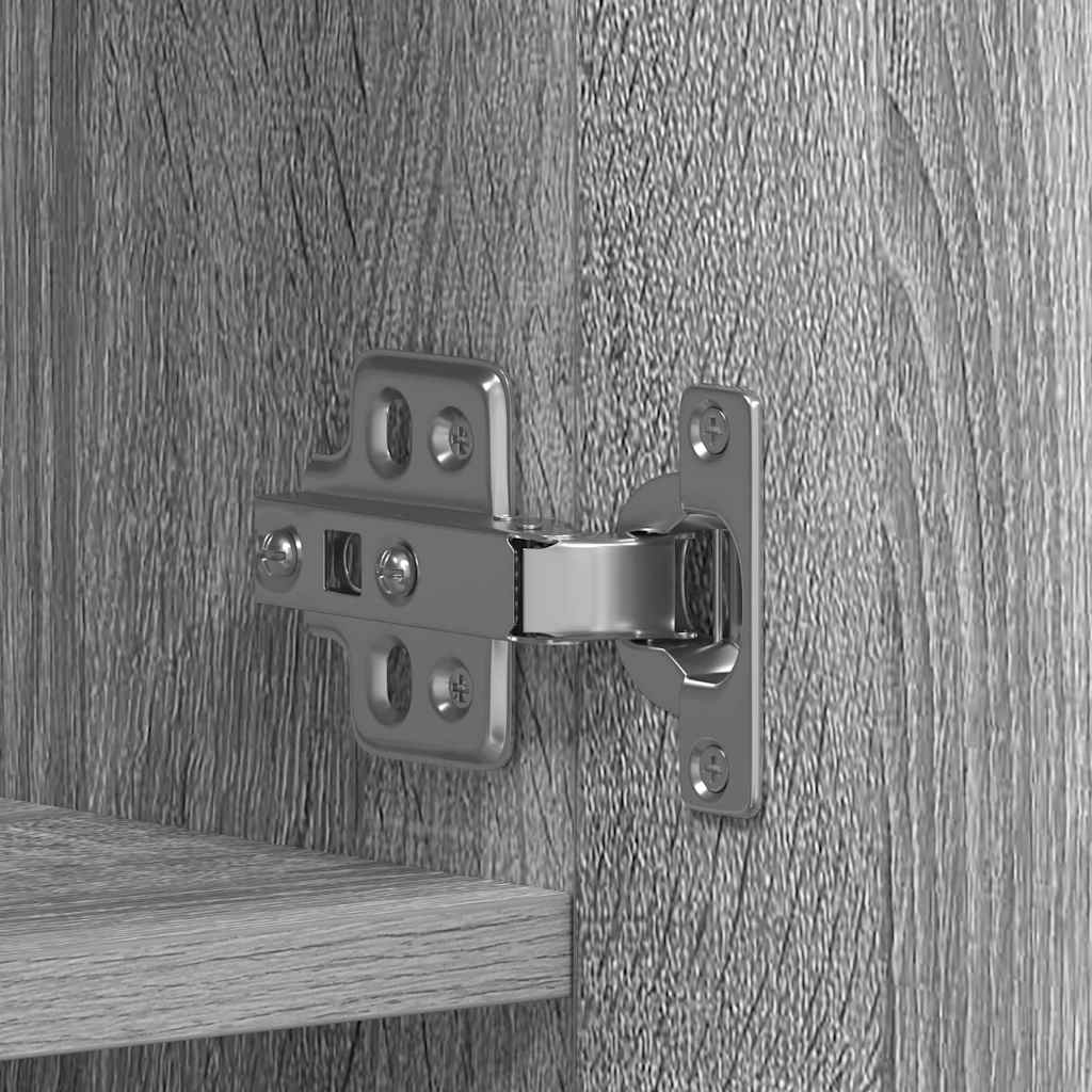 vidaXL Ντουλάπα Παπουτσιών Γκρι 80 x 35.5 x 180 εκ Επεξεργασμένο ξύλο