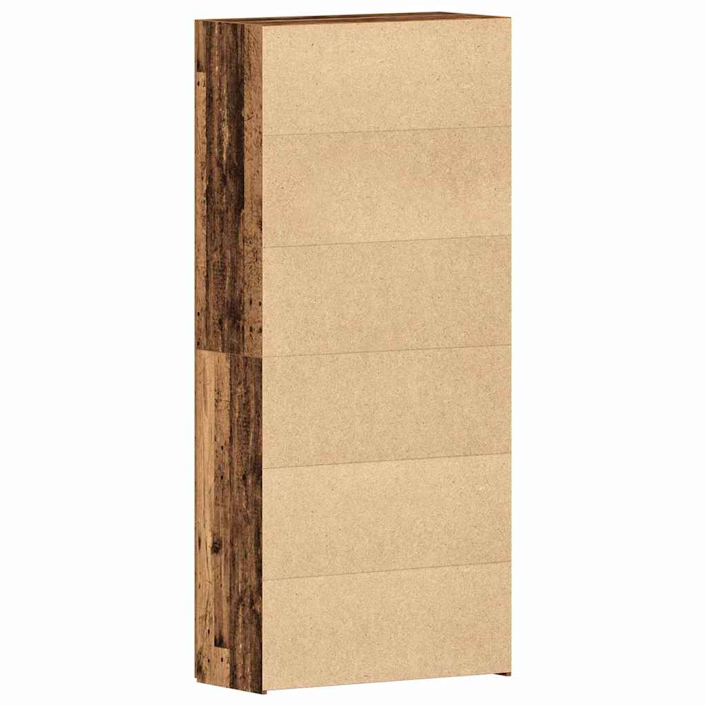 vidaXL Ντουλάπα Παπουτσιών Καφέ 80 x 35.5 x 180 εκ Επεξεργασμένο ξύλο