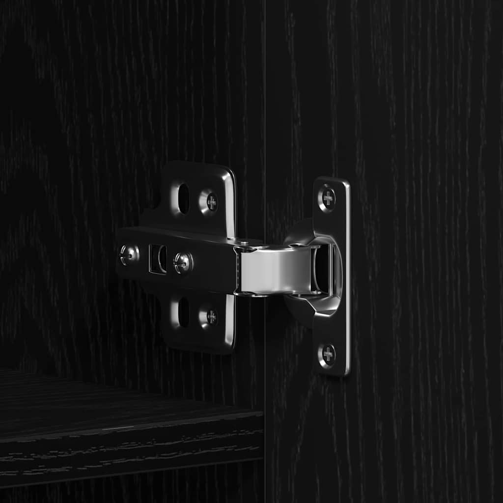 vidaXL Ντουλάπα Παπουτσιών Μαύρο 80 x 35.5 x 180 εκ Επεξεργασμένο ξύλο