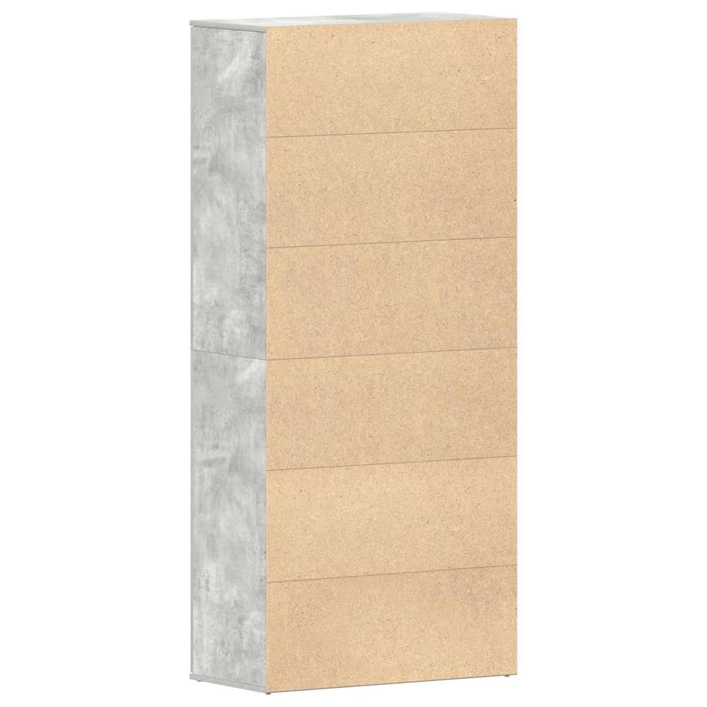 vidaXL Ντουλάπα Παπουτσιών Γκρι 80 x 39 x 180 εκ Επεξεργασμένο ξύλο