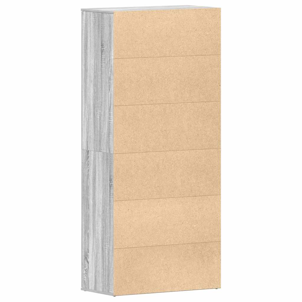 vidaXL Ντουλάπα Παπουτσιών Γκρι 80 x 39 x 180 εκ Επεξεργασμένο ξύλο