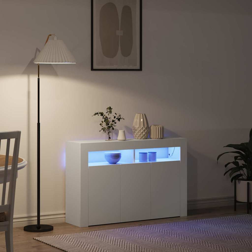 vidaXL Πλαϊνό γραφείο Λευκό 116 x 30 x 75 εκ. Επεξεργασμένο ξύλο