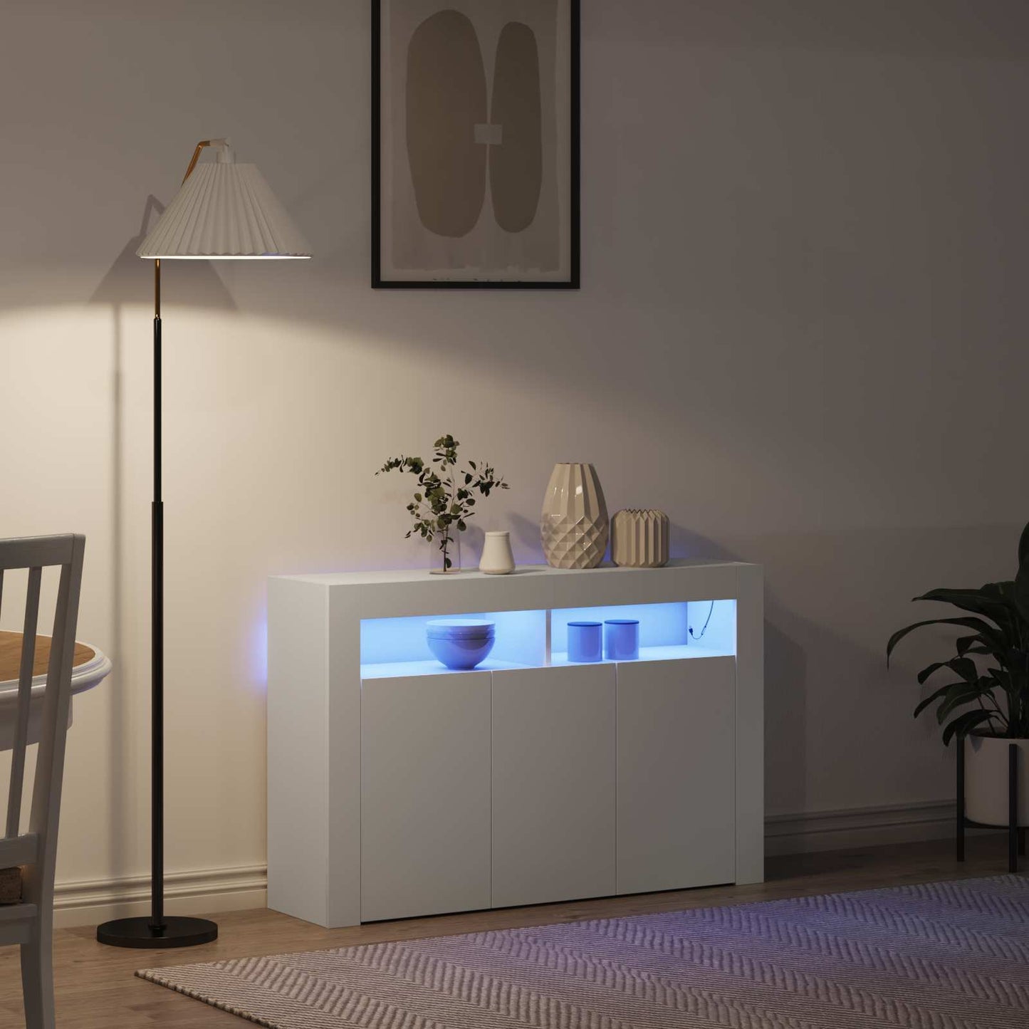 vidaXL Πλαϊνό γραφείο Λευκό 116 x 30 x 75 εκ. Επεξεργασμένο ξύλο