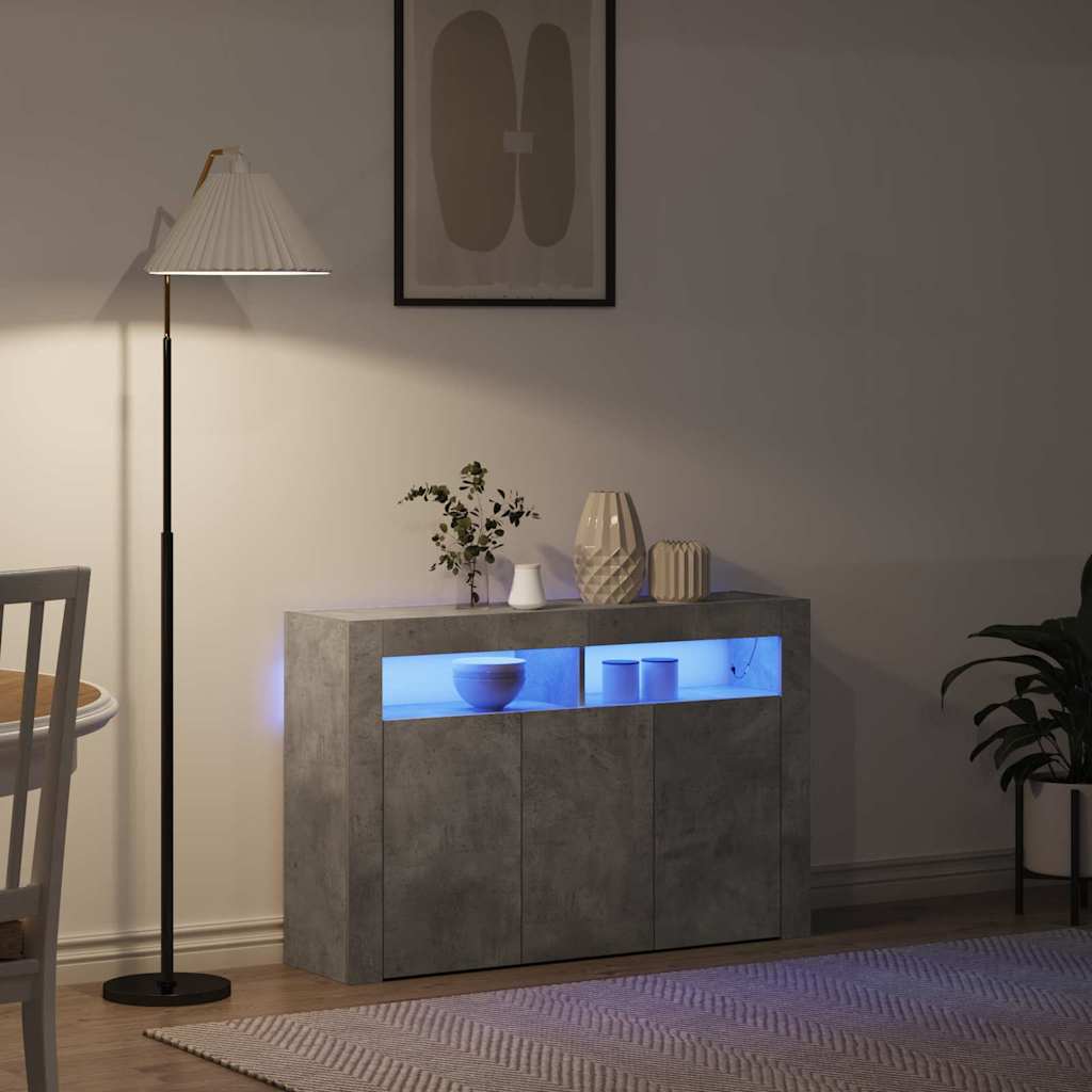 vidaXL Πλαϊνό γραφείο Γκρι σκυροδέματος 116 x 30 x 75 εκ.