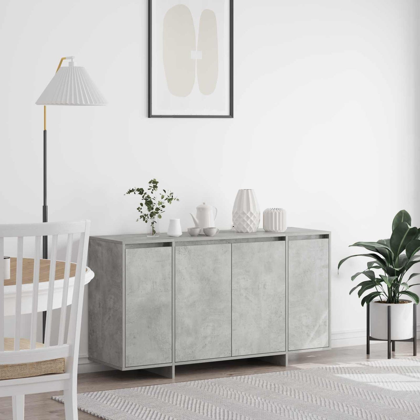 vidaXL Πλαϊνό γραφείο Σκυρόδεμα Γκρι 135 x 41 x 75 εκ