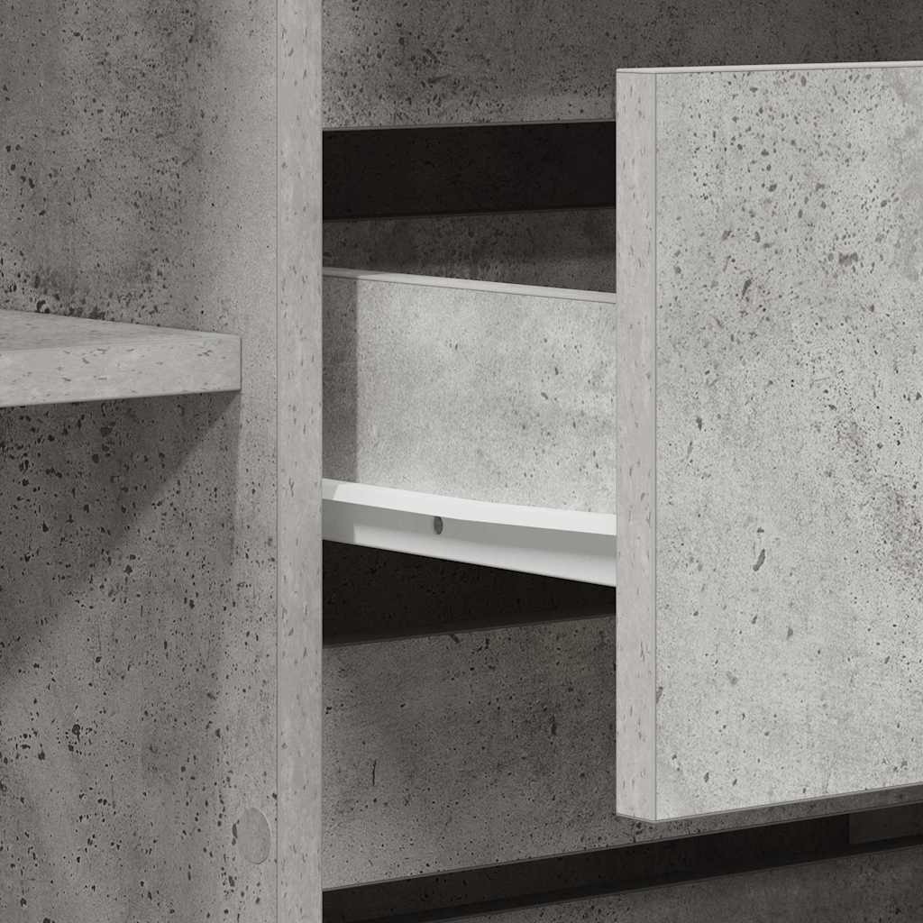 vidaXL Πλαϊνό γραφείο με συρτάρι Σκυρόδεμα Γκρι 120 x 41 x 75 εκ.