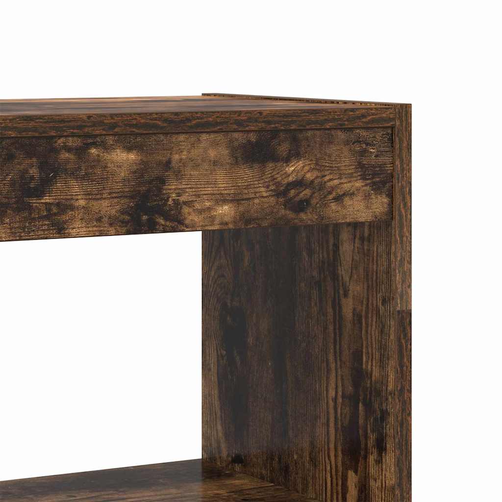 vidaXL Βιβλιοθήκη Καπνιστή δρυς 80 x 30 x 198 εκ Επεξεργασμένο ξύλο