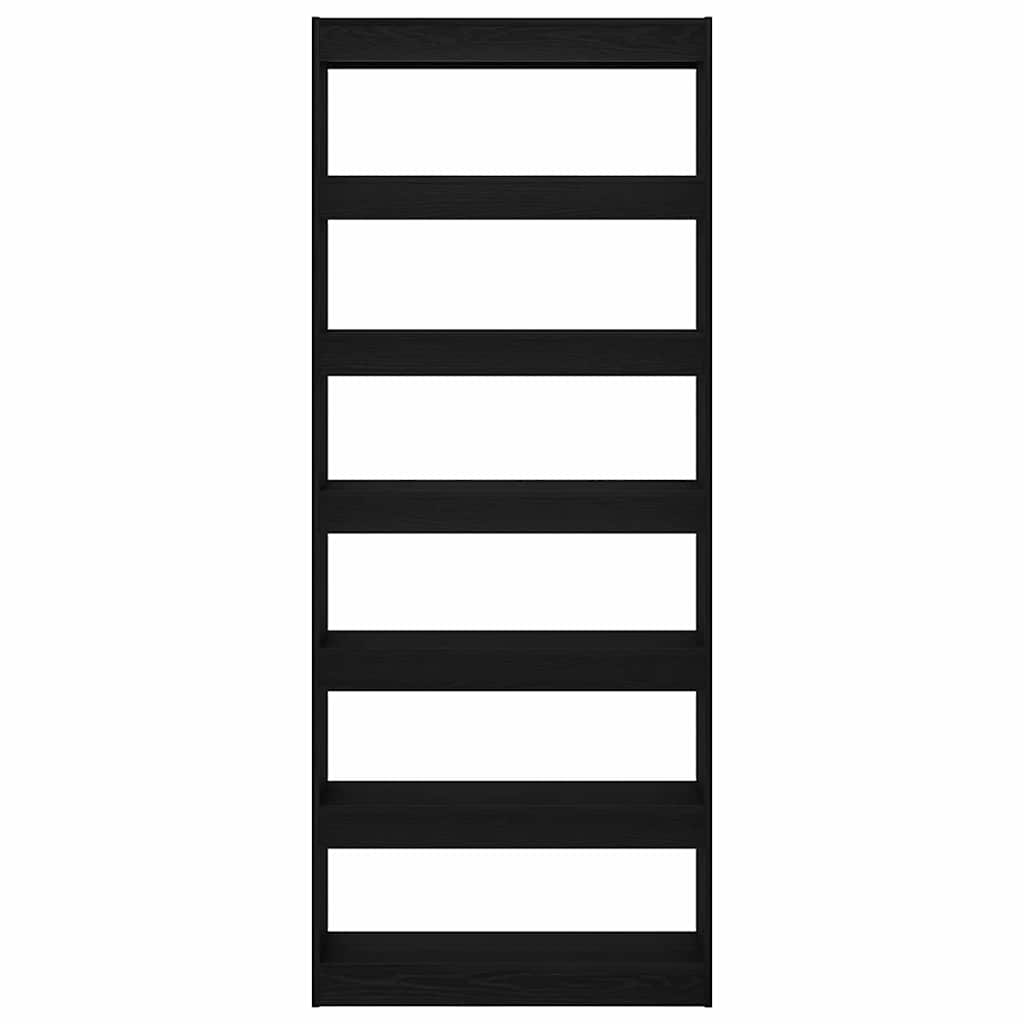 vidaXL Βιβλιοθήκη Μαύρη δρυς 80 x 30 x 198 εκ Επεξεργασμένο ξύλο