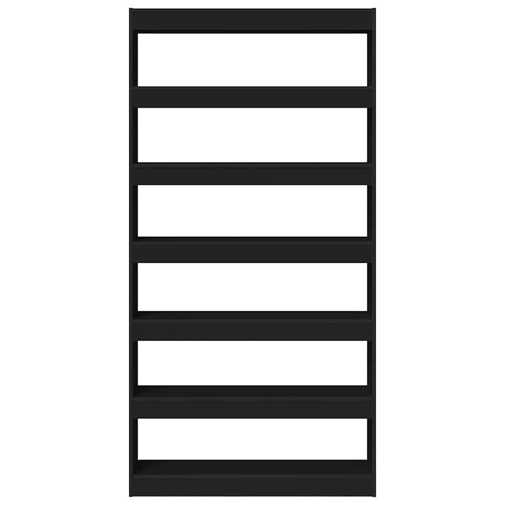 vidaXL Βιβλιοθήκη Μαύρο Επεξεργασμένο ξύλο