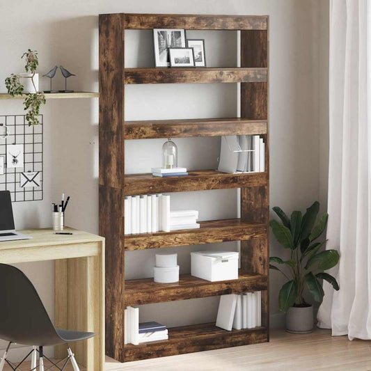 vidaXL Βιβλιοθήκη Καπνιστό Δρύς 100 x 30 x 198 εκ. Επεξεργασμένο ξύλο