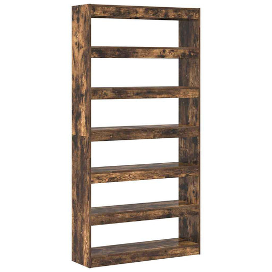 vidaXL Βιβλιοθήκη Καπνιστό Δρύς 100 x 30 x 198 εκ. Επεξεργασμένο ξύλο