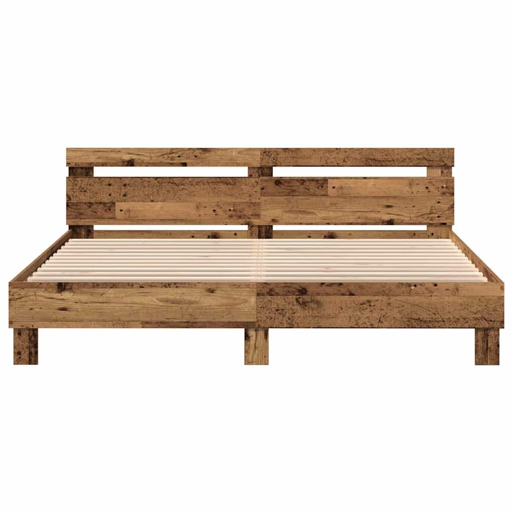vidaXL Σκελετός Κρεβατιού Παλιό ξύλο 180 x 200 cm Επεξεργασμένο Ξύλο