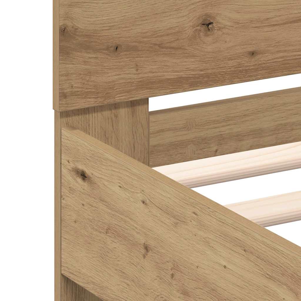 vidaXL Σκελετός Κρεβατιού Artisan Oak 180 x 200 cm Επεξεργασμένο Ξύλο