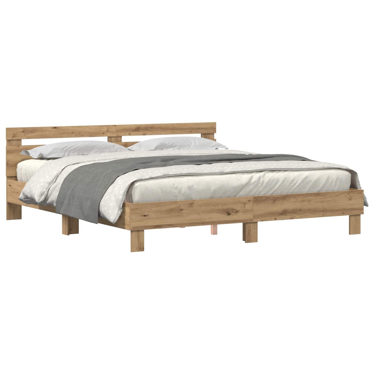 vidaXL Σκελετός Κρεβατιού Artisan Oak 180 x 200 cm Επεξεργασμένο Ξύλο