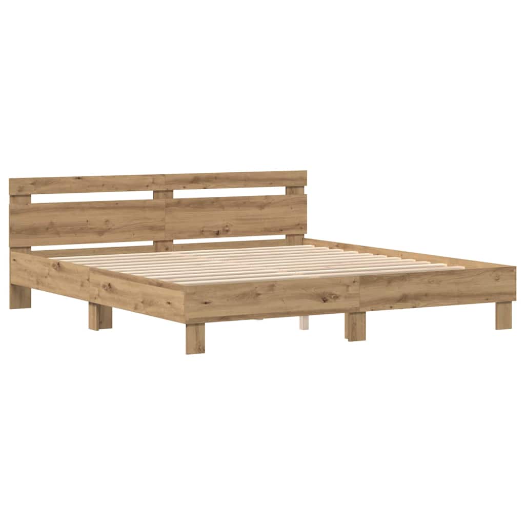 vidaXL Σκελετός Κρεβατιού Artisan Oak 180 x 200 cm Επεξεργασμένο Ξύλο