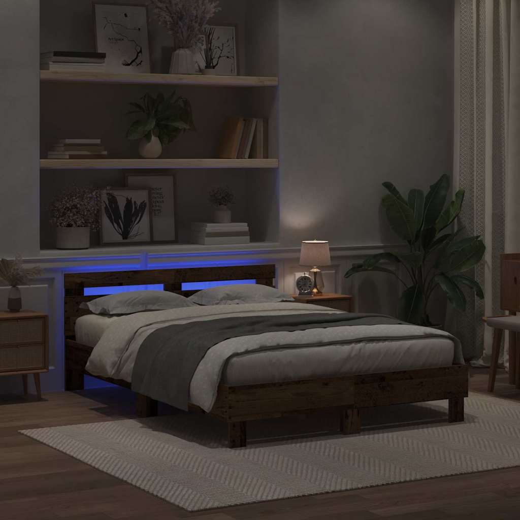vidaXL Σκελετός Κρεβατιού Παλιό ξύλο 160 x 200 cm Επεξεργασμένο Ξύλο