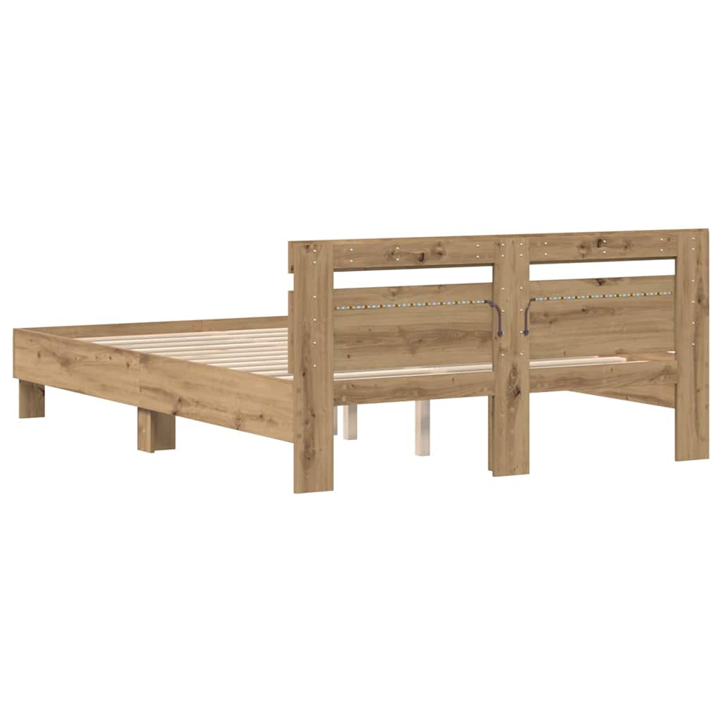 vidaXL Σκελετός Κρεβατιού Artisan Oak 160 x 200 cm Επεξεργασμένο Ξύλο
