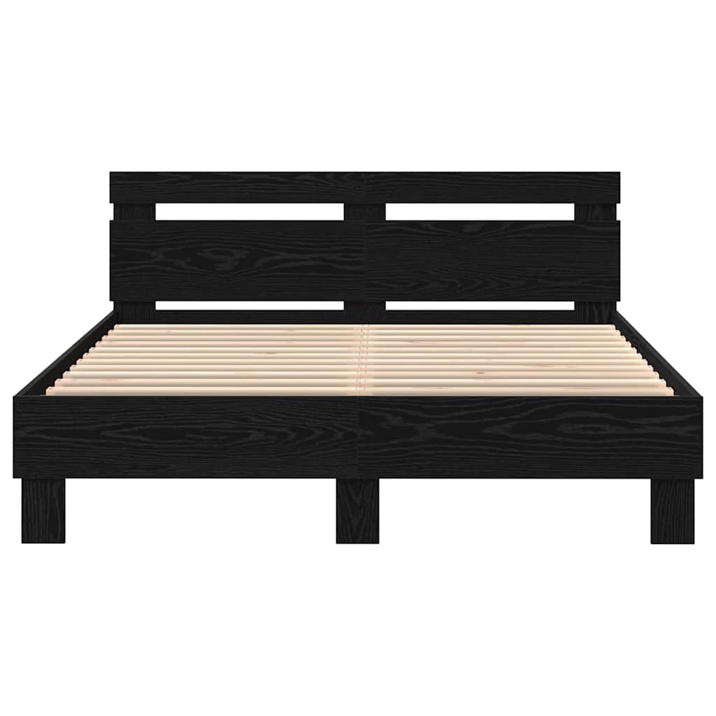 vidaXL Σκελετός Κρεβατιού Μαύρη Οξυά 150 x 200 cm Επεξεργασμένο ξύλο