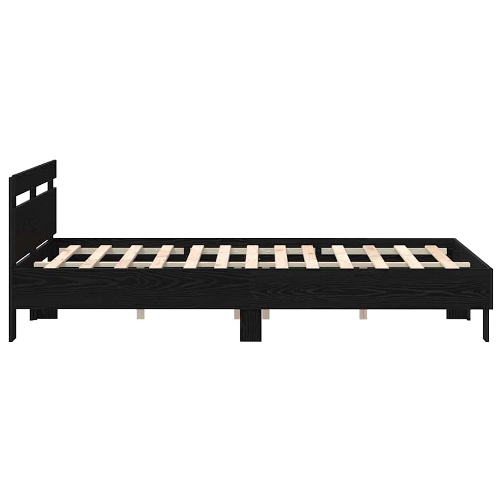 vidaXL Σκελετός Κρεβατιού Μαύρη Οξυά 150 x 200 cm Επεξεργασμένο ξύλο