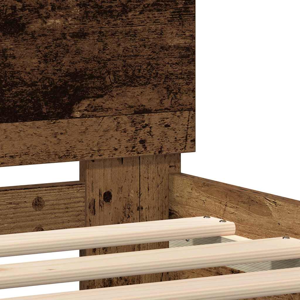 vidaXL Σκελετός Κρεβατιού Παλιό ξύλο 140 x 200 cm Επεξεργασμένο Ξύλο
