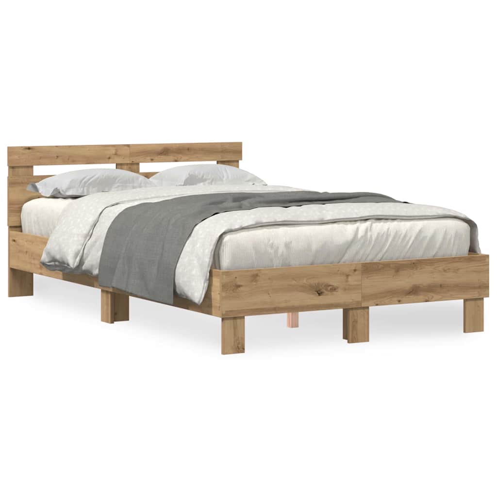 vidaXL Σκελετός Κρεβατιού Artisan Oak 120 x 200 cm Επεξεργασμένο Ξύλο